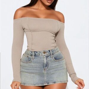 Mocha ribbed body suit